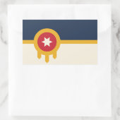 Rectangle sticker met Flag of Tulsa City, Verenigd (Tas)
