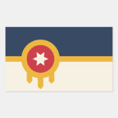 Rectangle sticker met Flag of Tulsa City, Verenigd (Voorkant)