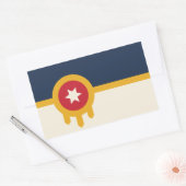 Rectangle sticker met Flag of Tulsa City, Verenigd (Envelop)