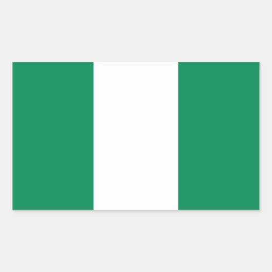 Rectangle sticker met Nigeriaanse vlag (Voorkant)