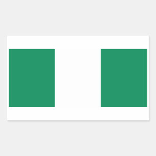 Rectangle sticker met Nigeriaanse vlag