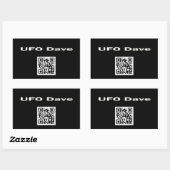 Rectangle Sticker met UFO Dave Logo en QR-code (Vel)