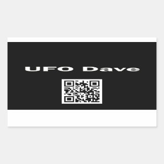 Rectangle Sticker met UFO Dave Logo en QR-code