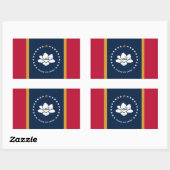 Rectangle sticker with Flag of Mississippi State (Vel)