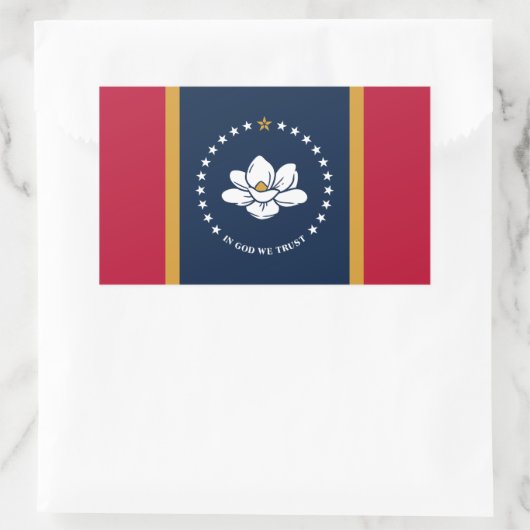 Rectangle sticker with Flag of Mississippi State (Tas)