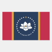 Rectangle sticker with Flag of Mississippi State (Voorkant)