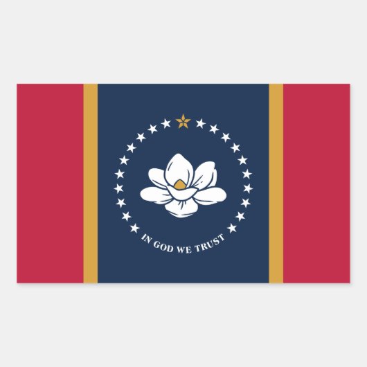 Rectangle sticker with Flag of Mississippi State (Voorkant)
