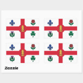 Rectangle sticker with Flag of Montreal, Canada (Vel)