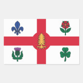 Rectangle sticker with Flag of Montreal, Canada (Voorkant)