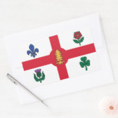 Rectangle sticker with Flag of Montreal, Canada (Envelop)