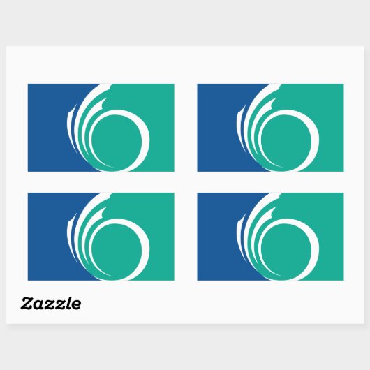 Rectangle sticker with Flag of Ottawa, Canada (Vel)