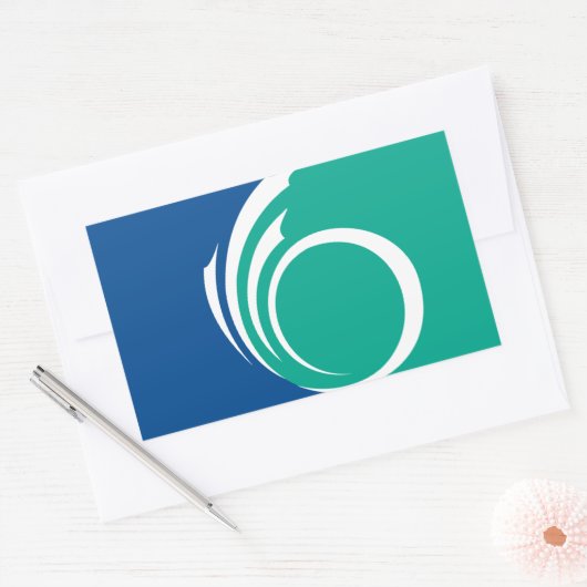 Rectangle sticker with Flag of Ottawa, Canada (Envelop)