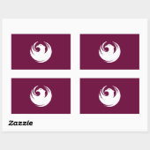 Rectangle sticker with Flag of Phoenix City, USA (Vel)