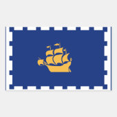 Rectangle sticker with Flag of Quebec City, Canada (Voorkant)
