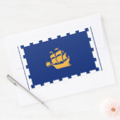 Rectangle sticker with Flag of Quebec City, Canada (Envelop)
