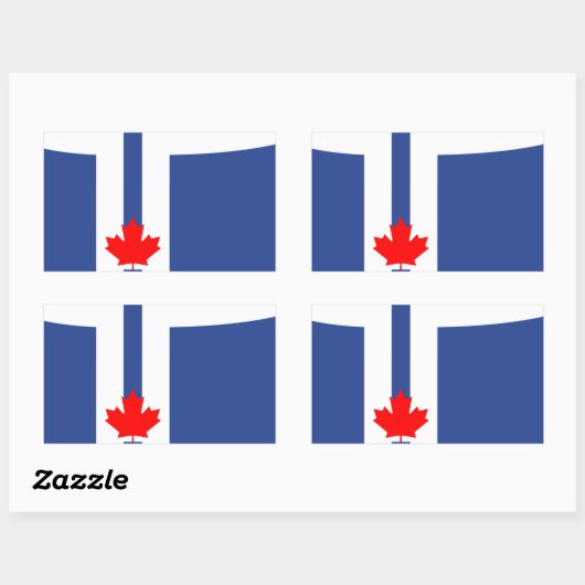 Rectangle sticker with Flag of Toronto (Vel)