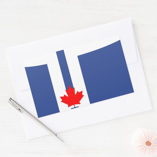 Rectangle sticker with Flag of Toronto (Envelop)