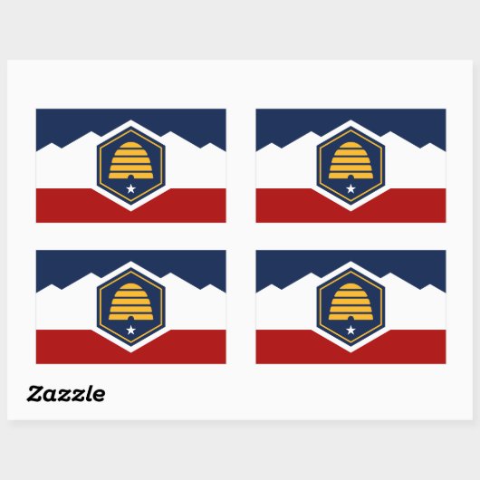 Rectangle sticker with Flag of Utah, USA (Vel)