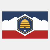 Rectangle sticker with Flag of Utah, USA (Voorkant)