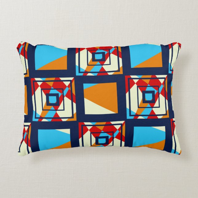 Rectangles of colorful pieces. Trendy seamless pat Accent Kussen (Voorkant)