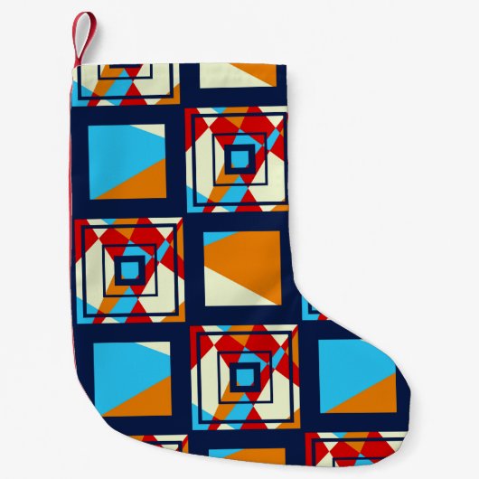 Rectangles of colorful pieces. Trendy seamless pat Kleine Kerstsok (Voorkant)