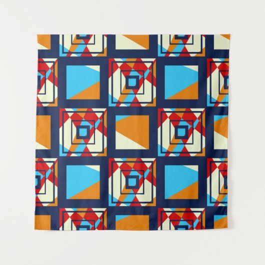 Rectangles of colorful pieces. Trendy seamless pat Wandkleed (Voorkant)