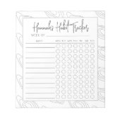 Rectangular Minimal Script Habit Tracker Blocnote (Voorkant)