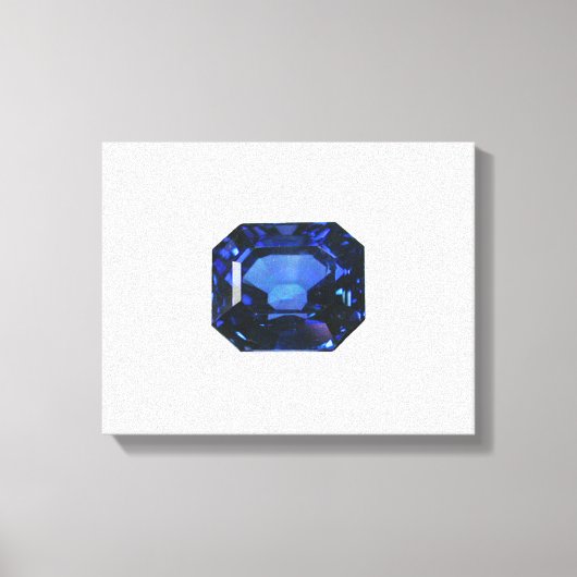 Rectangular Sapphire Blue Pattern Canvas Afdruk (Voorkant)