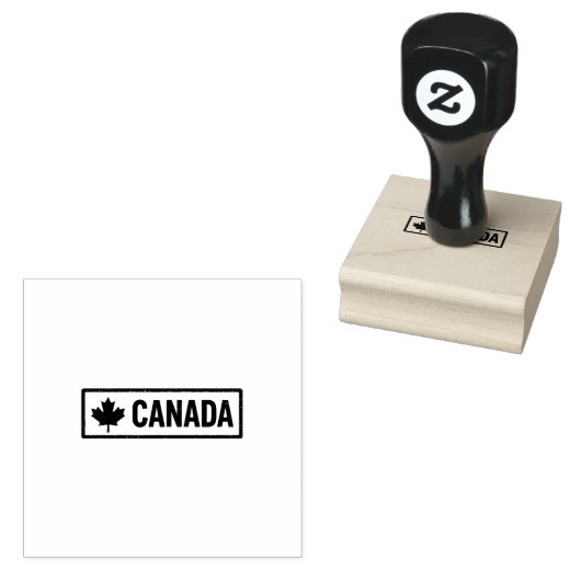 Rectangular Styling Canada Logo Printed Jet Black  Rubberstempel (Gestempeld)