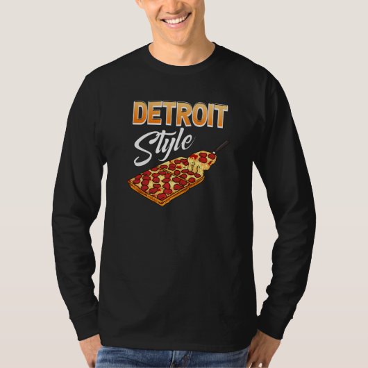 Rectangular Thick Crust Food Michigan Detroit Styl T-shirt (Voorkant)