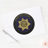 Rectificatiefunctionaris Badge, Gold 2-ronde Stick Ronde Sticker (Envelop)
