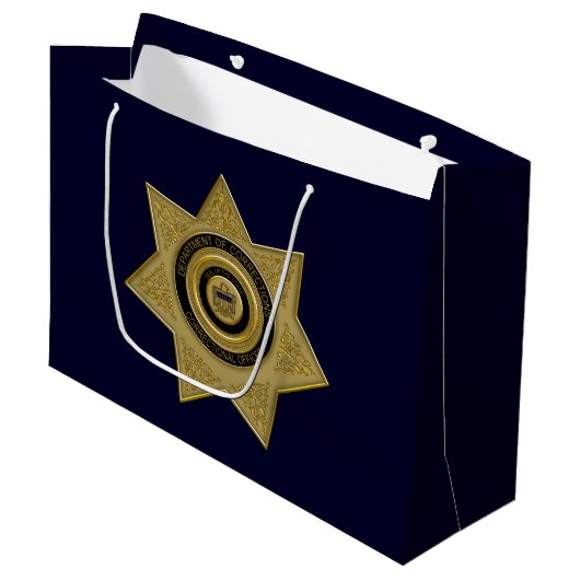 Rectificatiefunctionaris badge Gold-Blu-Large Gift Groot Cadeauzakje (Voorkant Gekanteld)