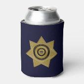 Rectificatiefunctionaris Badge, Gold Blue-Koelbox Blikjeskoeler (Blikje Voorkant)