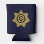 Rectificatiefunctionaris Badge, Gold Blue-Koelbox Blikjeskoeler (Achterkant)