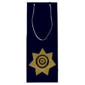 Rectificatiefunctionaris Badge, Gold-Blue-Wine Gif Wijn Cadeautas (Achterkant)
