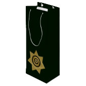 Rectificatiefunctionaris Badge, Gold-Gree-Wine Gif Wijn Cadeautas (Achterkant Gekanteld)