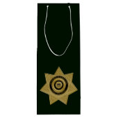 Rectificatiefunctionaris Badge, Gold-Gree-Wine Gif Wijn Cadeautas (Achterkant)