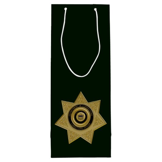 Rectificatiefunctionaris Badge, Gold-Gree-Wine Gif Wijn Cadeautas (Achterkant)