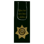 Rectificatiefunctionaris Badge, Gold-Gree-Wine Gif Wijn Cadeautas (Voorkant)