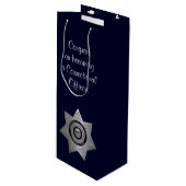 Rectificatiefunctionaris badge, Silv-Blue-Wine Gif Wijn Cadeautas (Voorkant Gekanteld)