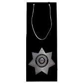 Rectificatiefunctionaris badge, Silve-Blk-Wine Gif Wijn Cadeautas (Achterkant)