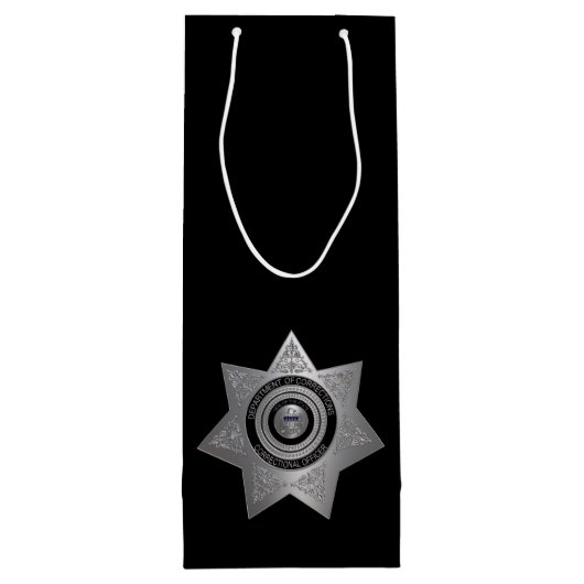Rectificatiefunctionaris badge, Silve-Blk-Wine Gif Wijn Cadeautas (Achterkant)