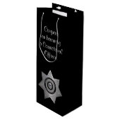 Rectificatiefunctionaris badge, Silve-Blk-Wine Gif Wijn Cadeautas (Voorkant Gekanteld)
