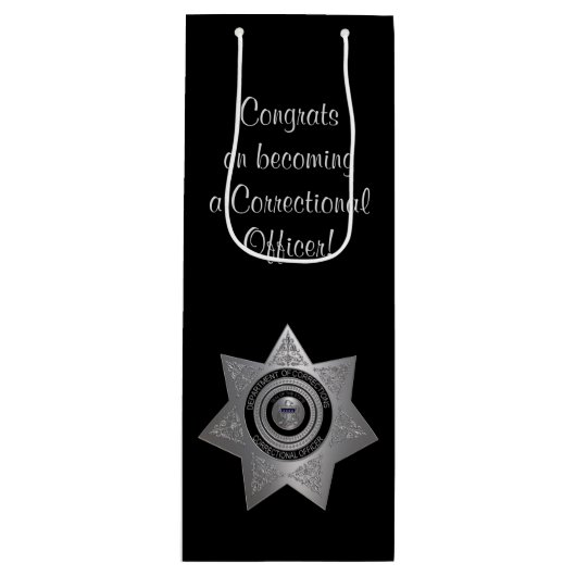 Rectificatiefunctionaris badge, Silve-Blk-Wine Gif Wijn Cadeautas (Voorkant)