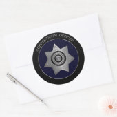 Rectificatiefunctionaris badge, Silver 2-ronde Sti Ronde Sticker (Envelop)