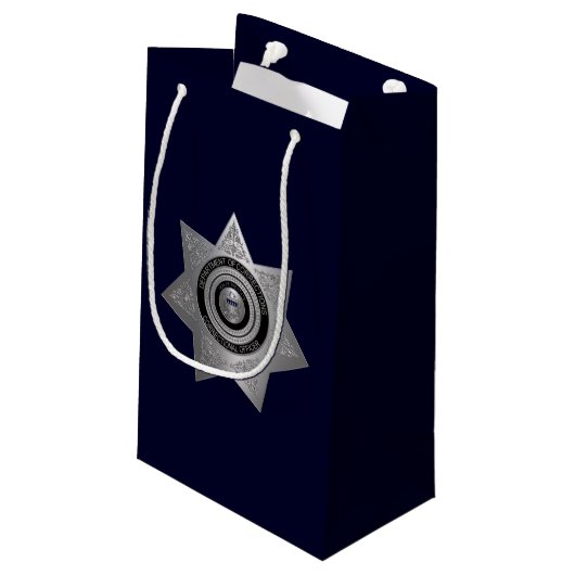 Rectificatiefunctionaris Badge, Silver-Blue-Gift B Klein Cadeauzakje (Achterkant Gekanteld)