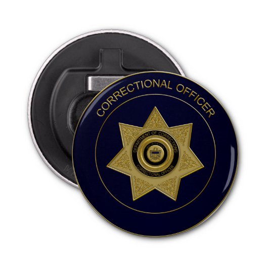 Rectificerende functionaris Badge G01-Round Bottle Button Flesopener (Voorkant)