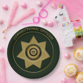 Rectificerende functionaris Badge Grn-Gold-PAPER-B Papieren Bordje (Feest)