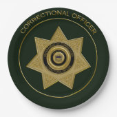 Rectificerende functionaris Badge Grn-Gold-PAPER-B Papieren Bordje (Voorkant)