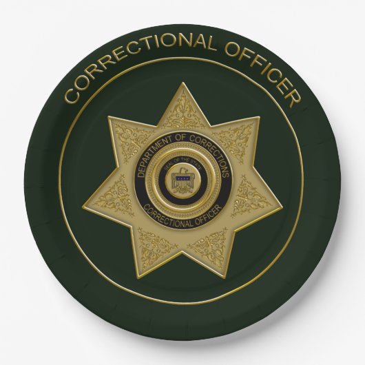 Rectificerende functionaris Badge Grn-Gold-PAPER-B Papieren Bordje (Voorkant)